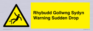 Rhybudd Gollwng Sydyn Warning Sudden Drop